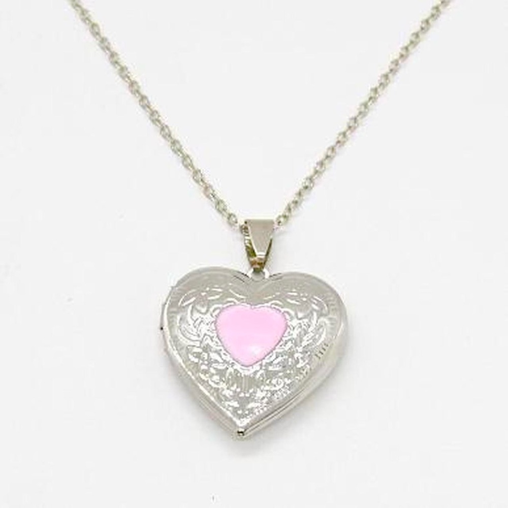 Silver Heart Locket Necklace